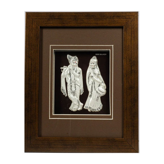 CANDRIN 999 SILVER FRAME RADHAKRISHNA  LED FRAME / SILVER FOIL FRAME / SILVER GOD FRAME / KRISHNA SILVER FRAME/ RADHA SILVER LED FRAME / GOPAL JI FRAME FRAME