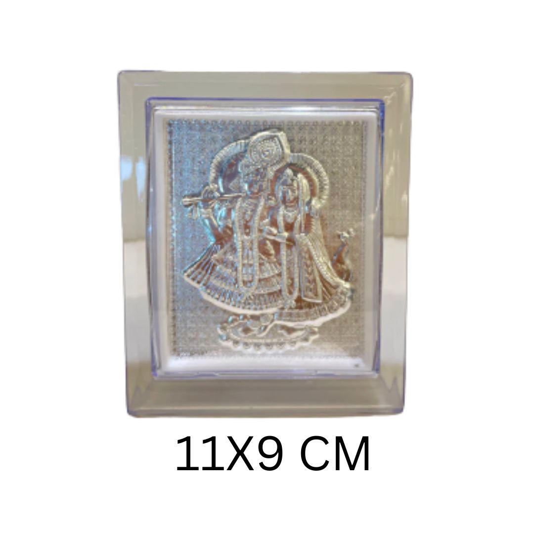 CANDRIN SILVER FRAME/ RADHA KRISHNA SILVER FRAME / RADHA KRIHSNA SILVER TABLE TOP / CANDRIN RADHA KRISHNA JI / SILVER FOIL FRAME/ RADAH KRISHNA JI / CANDRIN /SILVER FRAME / RK SILVER FRAME