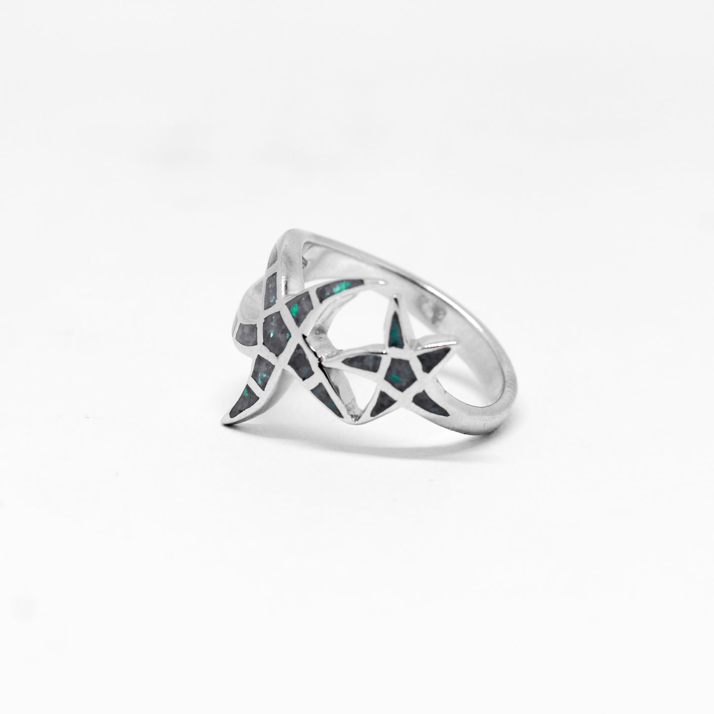 starfish 925 sterling silver ring/blue star sterling silver ring