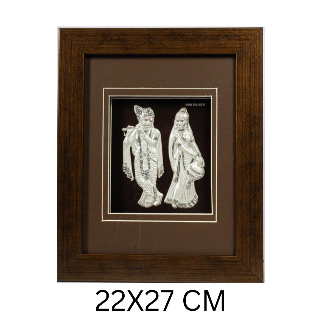 CANDRIN 999 SILVER FRAME RADHAKRISHNA LED FRAME / SILVER FOIL FRAME / SILVER GOD FRAME / KRISHNA SILVER FRAME/ RADHA SILVER LED FRAME / GOPAL JI FRAME FRAME