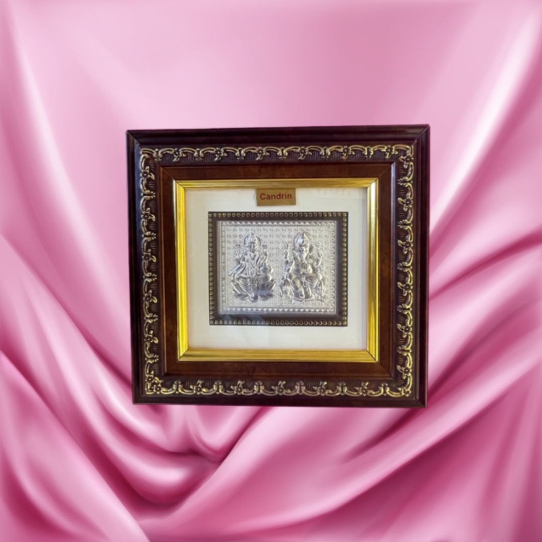 CANDRIN SILVER FRAME LAXMI BALAJI SILVER FRAME 999 SILVER FRAME CANDRIN SILVER FRAME CHANDI KI FRAME SILVER GOD FRAME ELITE SILVER COLLECTION ELITE FRAME / LAXMI GANESH / LAXMIJI / GANESHJI / LAXMI GANESH FRAME/ LAXMI GANESH SILVER FRAME / CANDRIN LG FRAMEE