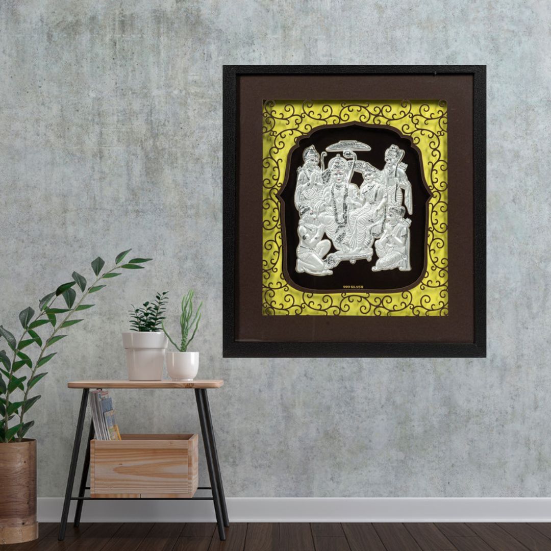 CANDRIN 999 RAMDARBAR SILVER FOIL FRAME / SIYA RAM JI SILVER FRAME / SITA RAM JI SILVER FRAME / GOD SILVER FRAME