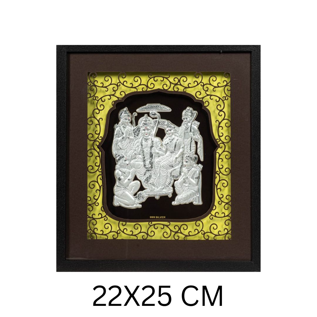 CANDRIN 999 RAMDARBAR SILVER FOIL FRAME / SIYA RAM JI SILVER FRAME / SITA RAM JI SILVER FRAME / GOD SILVER FRAME