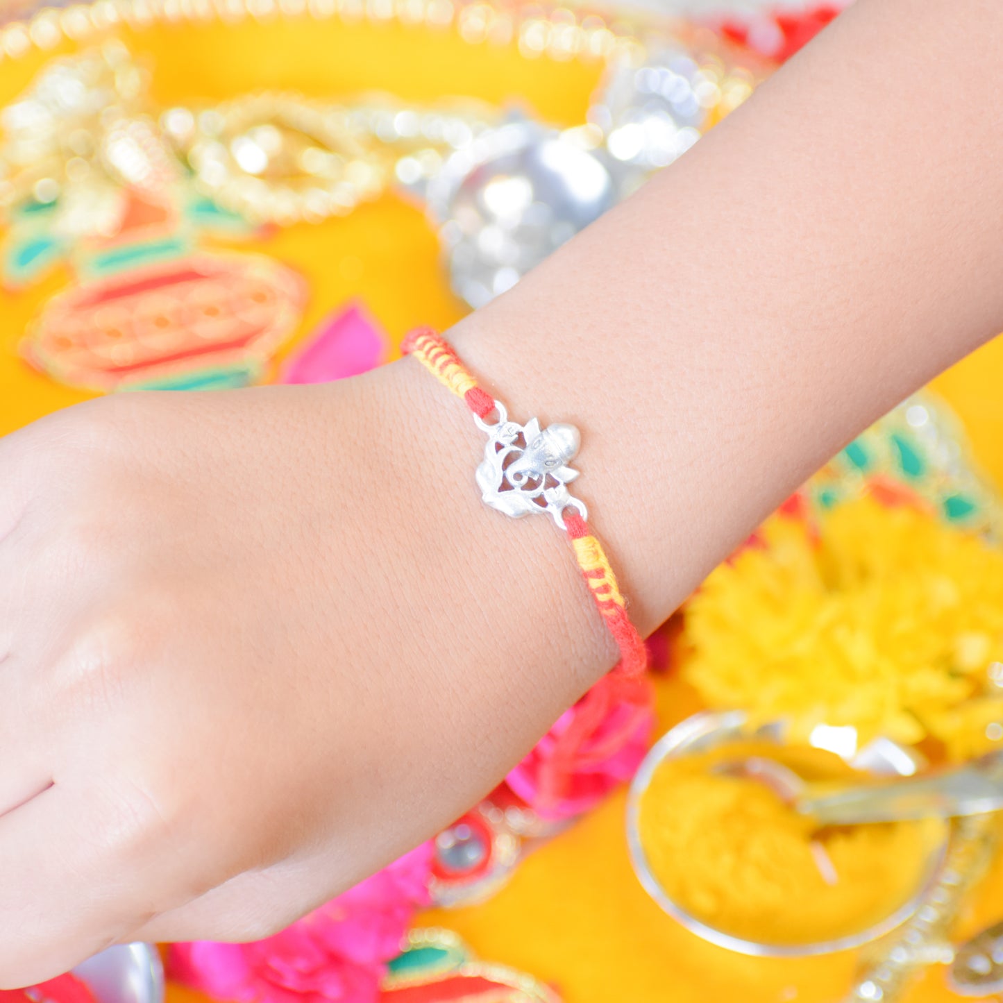 Candrin Little Ganesha 925 Sterling Silver Rakhi