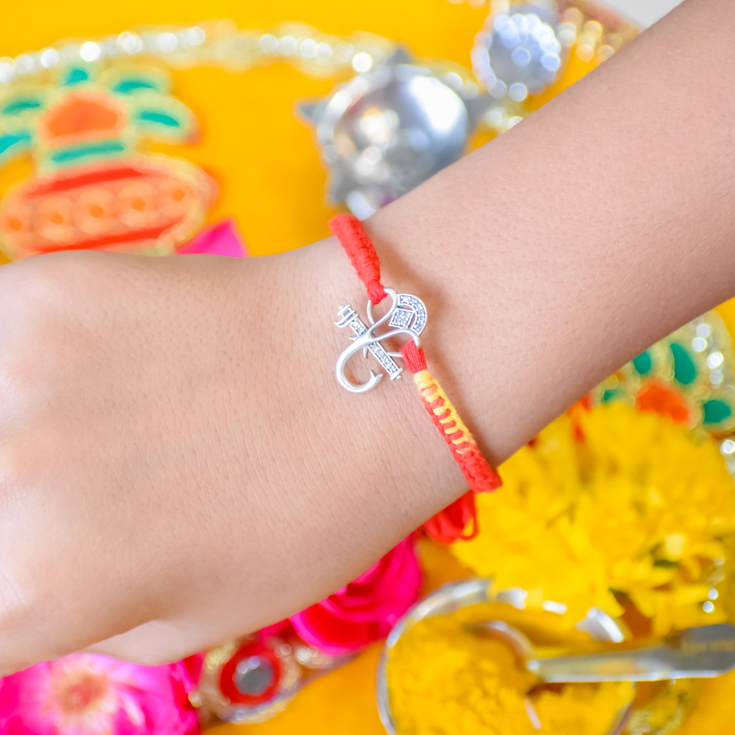 Candrin Fancy Ganesha 925 Sterling Silver Rakhi
