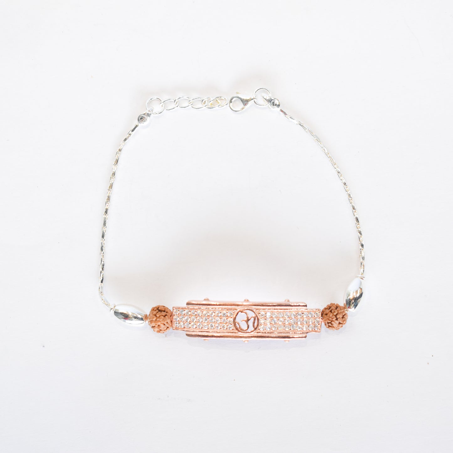 Candrin Zircon Om 925 Sterling Silver Rakhi