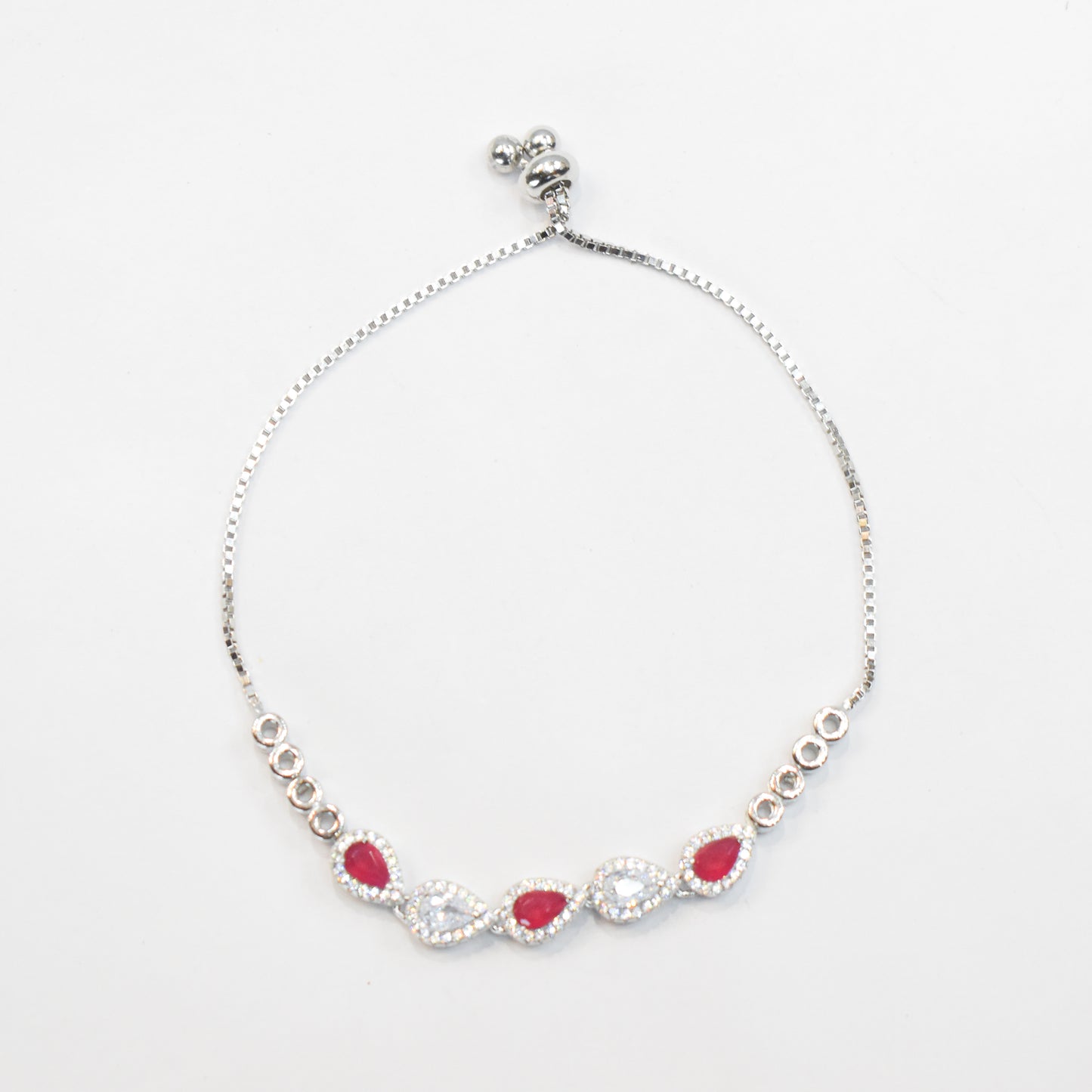 silver jewellery makers/ special paloma / 925 sterling silver bracelet/ ruby stone bracelet/ slider bracelet