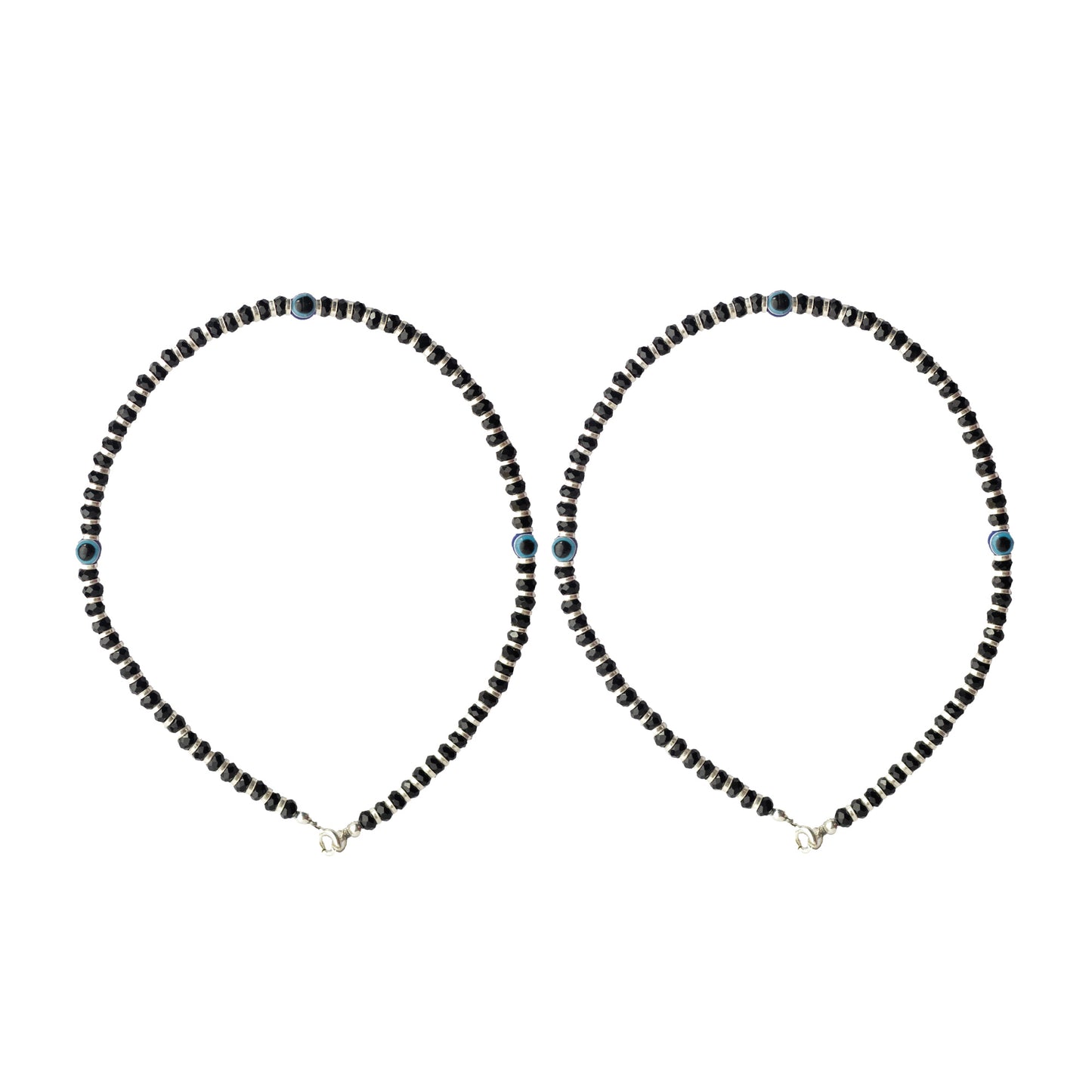 blacki evil eye 925 sterling silver payal/black best 925 sterling silver payal