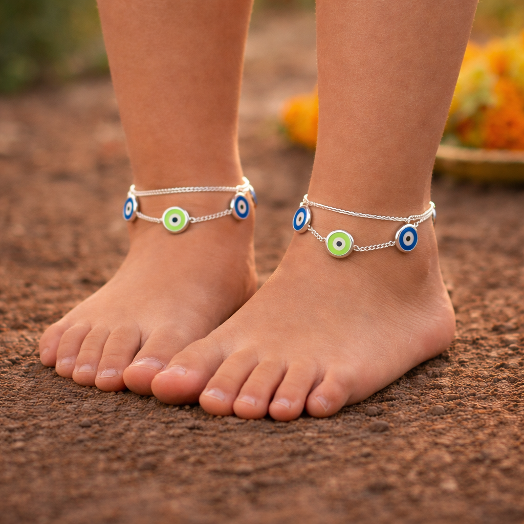 Kids Silver Payal