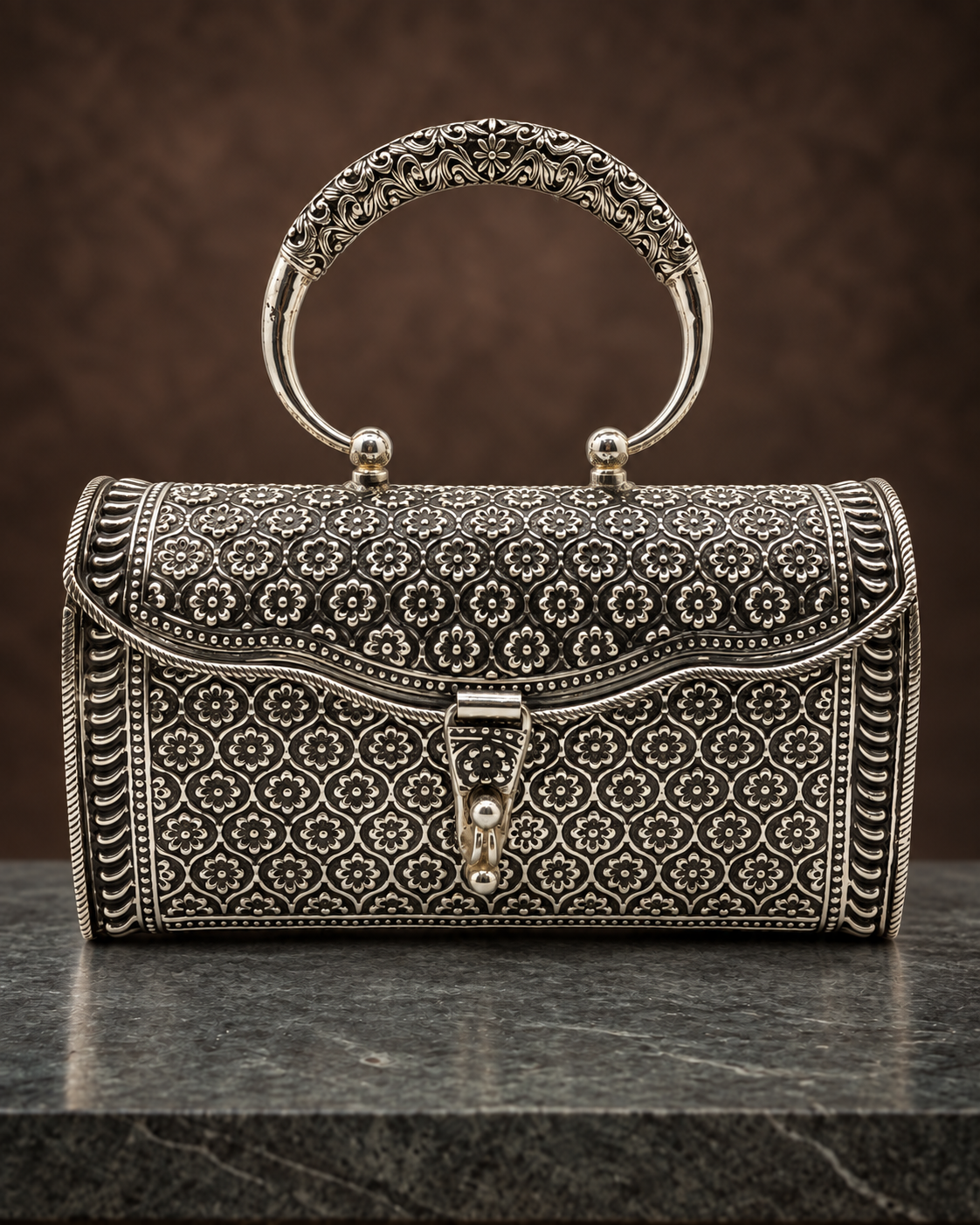 Anant Silver Handbag - Front Studio View