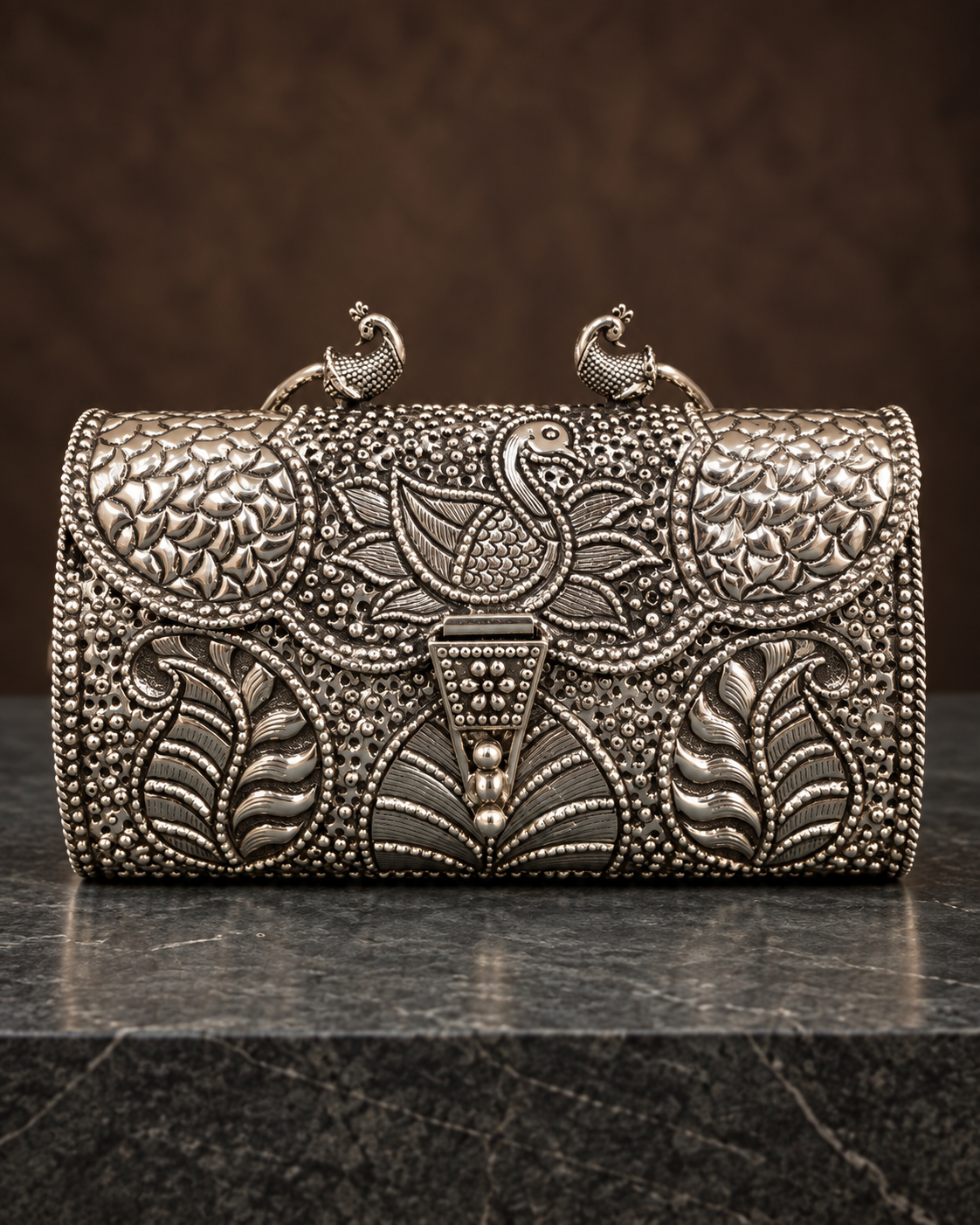 Anhad Silver Handbag - Front Studio View
