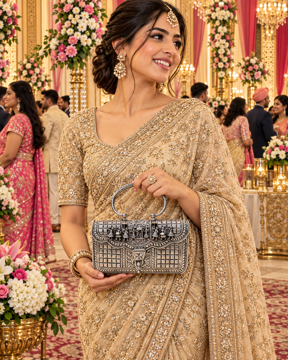 Baraat Silver Handbag - Wedding Celebration Lifestyle