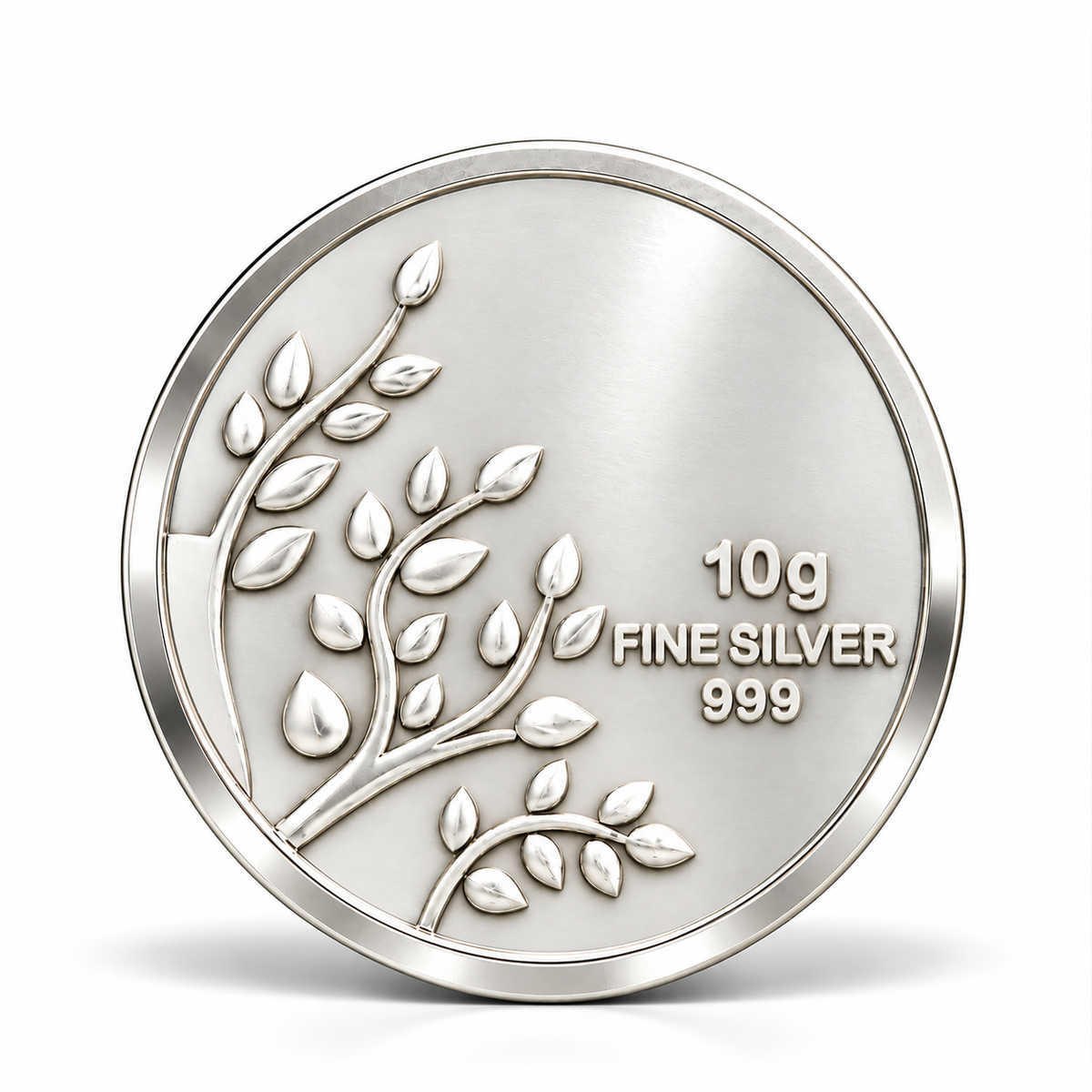 10 Gram 999 Fine Silver Coin with Leaf Design
