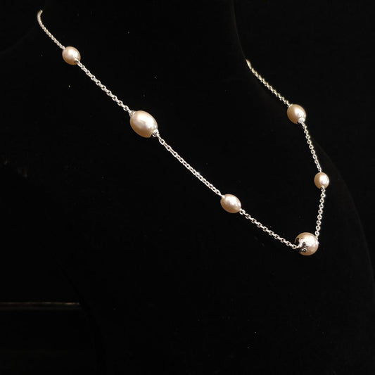 Candrin Silver Pearl Chain