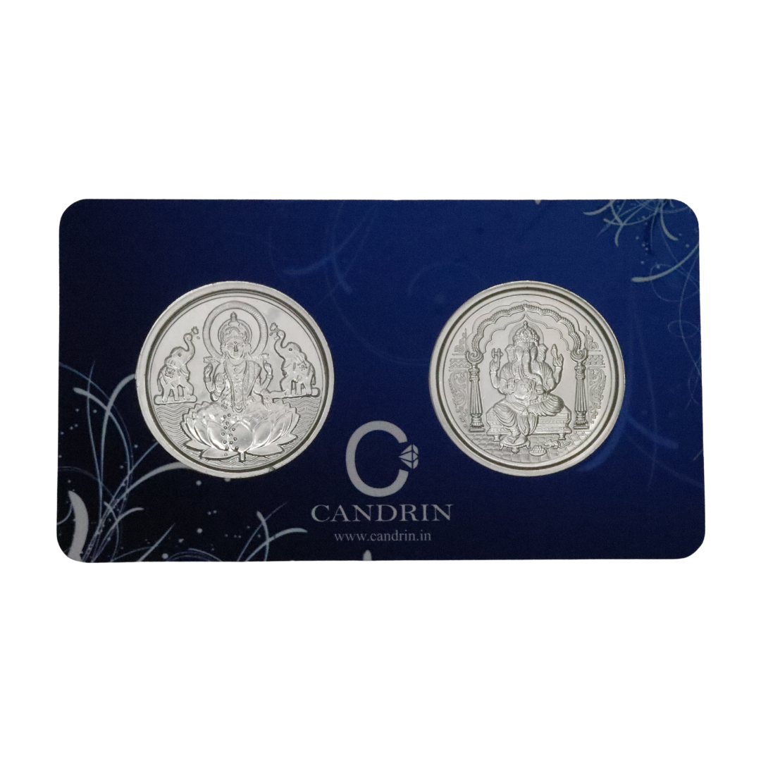 CANDRIN 999 SILVER 2GM LAXMI JI WITH SHRIYANTRA COIN