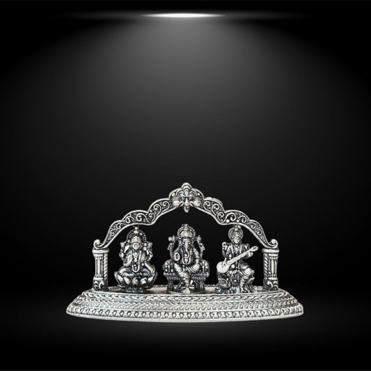 Candrin 925 Laxmi Ganesh Saraswati 2D Idol