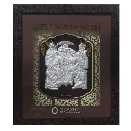 CANDRIN 999 SILVER FRAME RAMDARBAR JI LED FRAME / SILVER FOIL FRAME / SILVER GOD FRAME / SIYARAM JI SILVER FRAME / SILVER LED FRAME / DARBAR  FRAME / SILVER FOIL FRAME