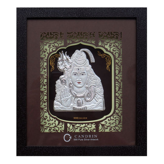 CANDRIN SILVER GOD FRAME / CANDRIN SILVER FRAME/ SHIV JI SILVER FRAME / SHIV JI SILVER FRAME / CANDRIN SHIV JI / SILVER FOIL SHIV JI / CANDRIN /SILVER GOD FRAME / SHIV JI SILVER FRAME