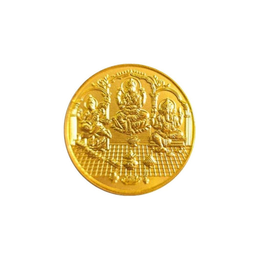 CANDRIN 999 GOLD LAXMI GANESH SARASWATI COIN