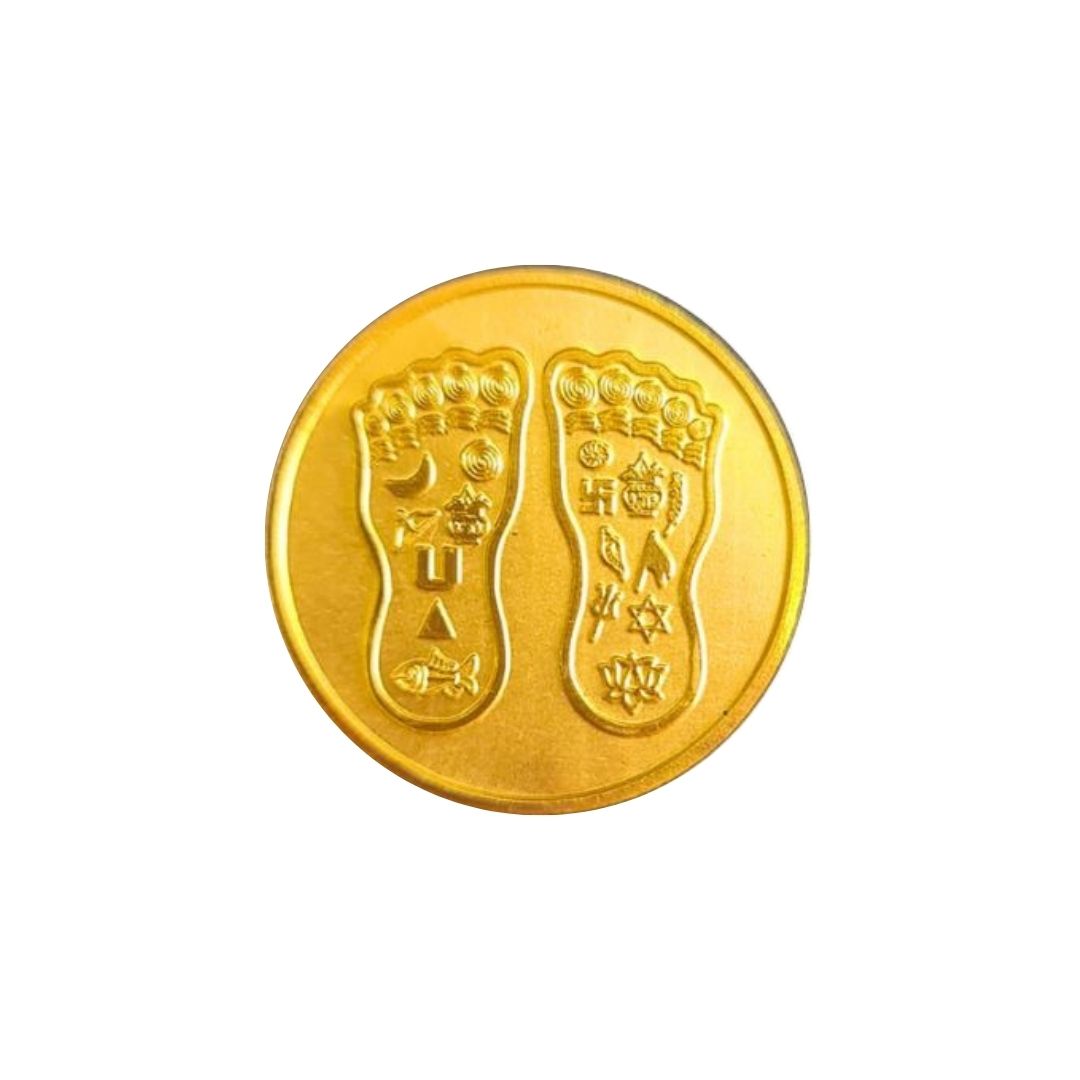 CANDRIN 999 GOLD CHARAN PADUKA COIN