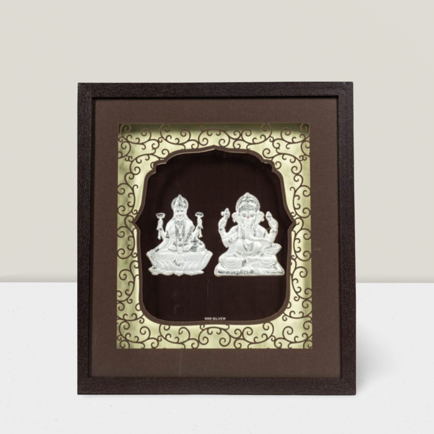 CANDRIN SILVER LED GOD FRAME / CANDRIN SILVER FRAME/ SILVER FRAME / LAXMI GANESH JI SILVER FRAME / CANDRIN LAXMI GANESH JI LED FRAME / SILVER FOIL LAXMI GANESH / CANDRIN /SILVER GOD FRAME / LAXMI GANESH JI SILVER FRAME WITH LED