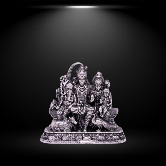 कैंड्रिन 925 शिव परिवार 2डी मूर्ति