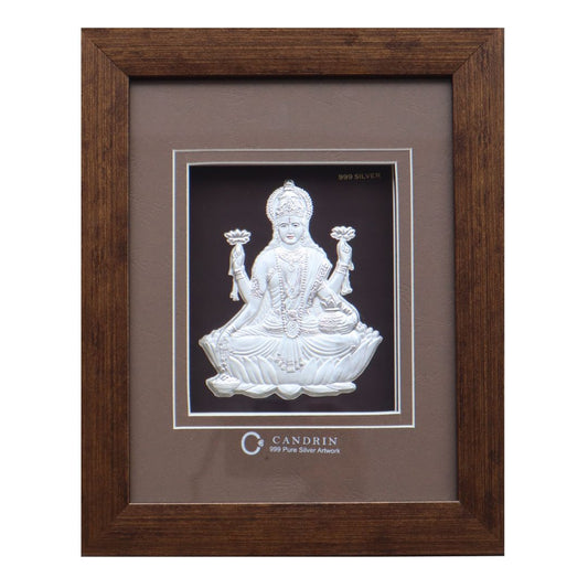 CANDRIN 999 SILVER FRAM LAXMI JI LED FRAME / SILVER FOIL FRAME / SILVER GOD FRAME / LAXMI JI SILVER FRAME / SILVER LED FRAME / LAXMI JI FRAME