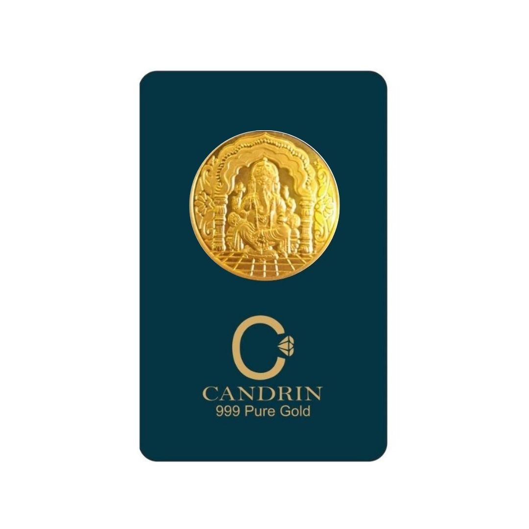 CANDRIN 999 GOLD GANESH JI COIN