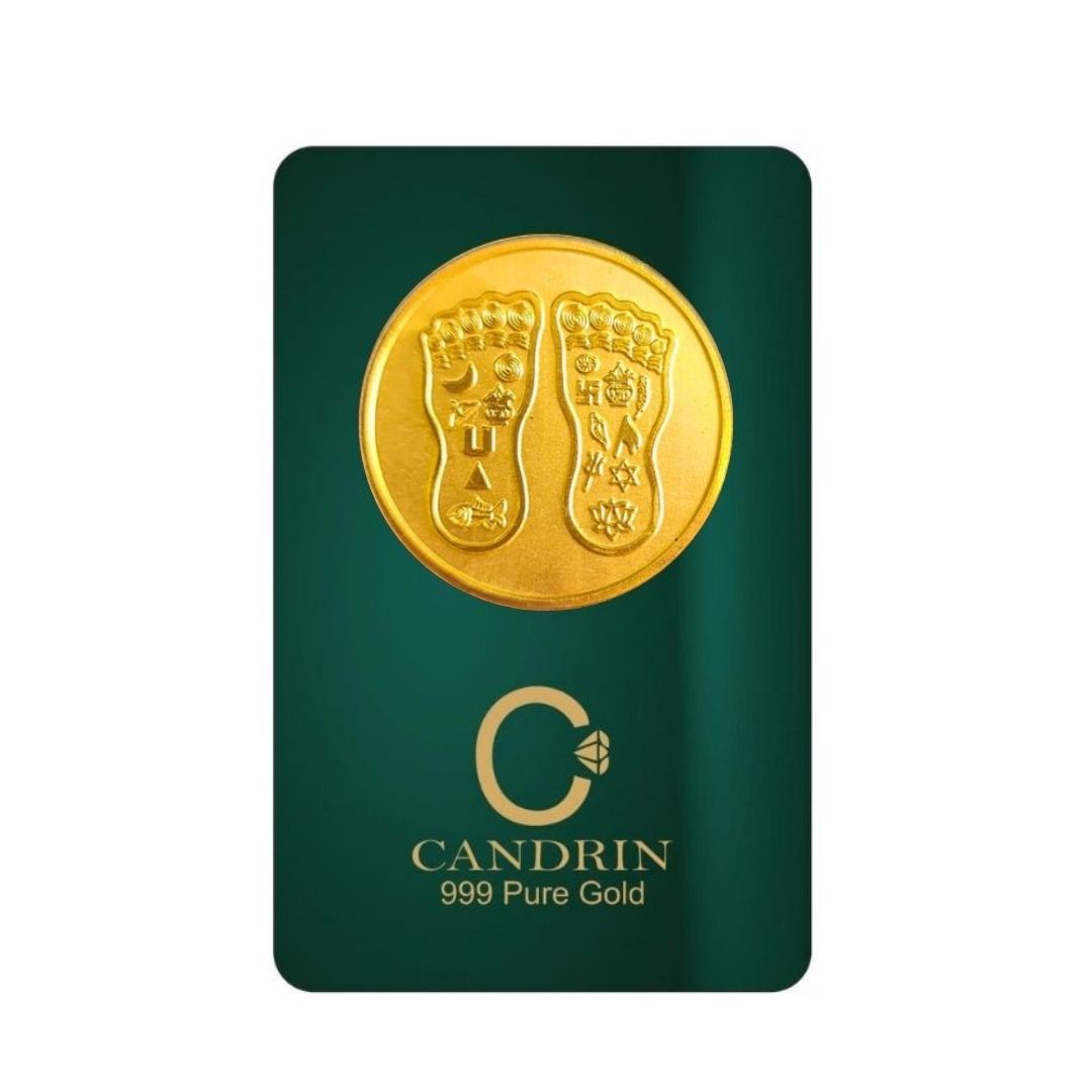 CANDRIN 999 GOLD CHARAN PADUKA COIN