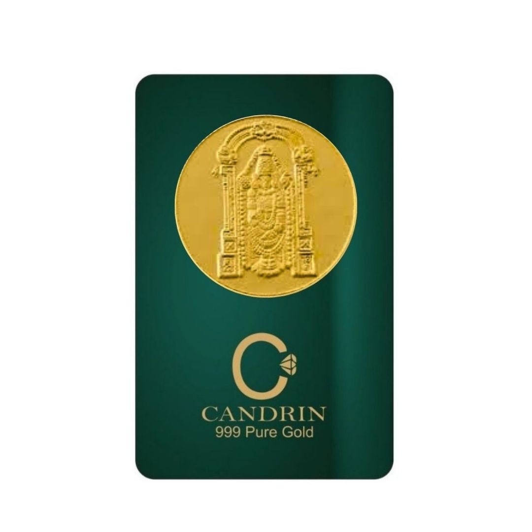 CANDRIN 999 GOLD TIRUPATI BALAJI COIN