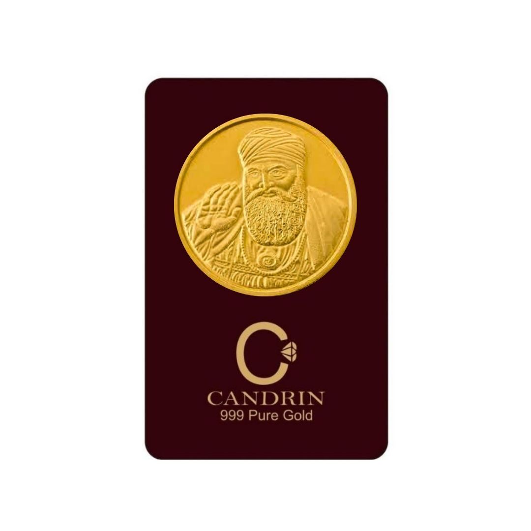 कैंड्रिन 999 स्वर्ण गुरुनानक जी सिक्का