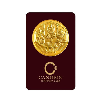 CANDRIN 999 GOLD LAXMI GANESH SARASWATI COIN