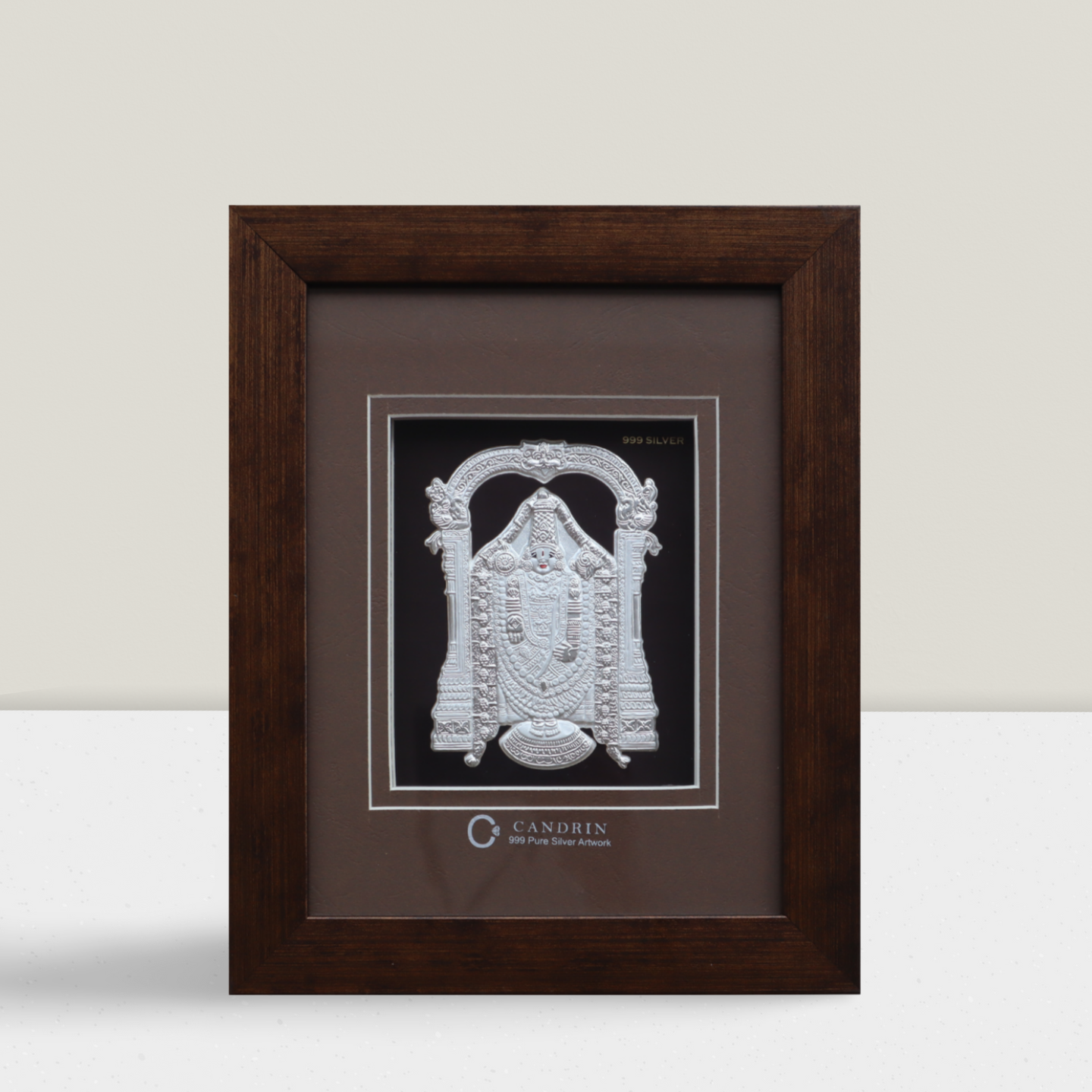 CANDRIN 999 TRIUPATI BALA JI SILVER FRAME / SILVER FOIL FRAME / TIRUMALA TIRUPATI BALA JI SILVER FRAME /BHAGWAN VENKATESWARA JI SILVER FRAME / SILVER FOIL FRAME