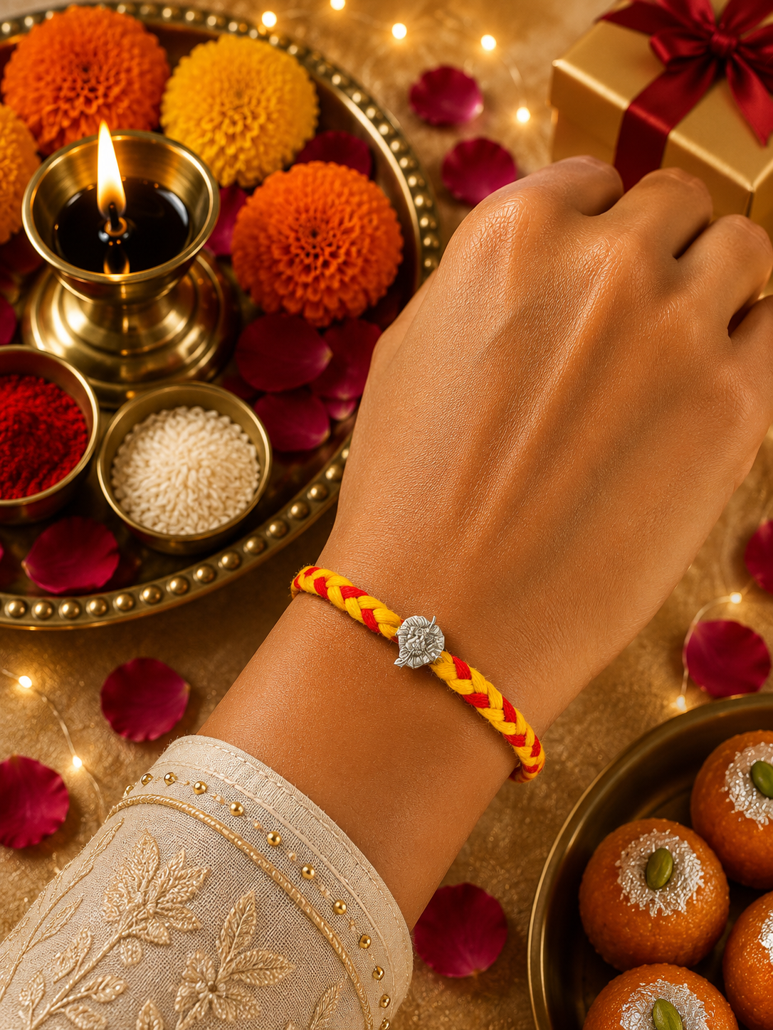 Silver Ganesha rakhi
