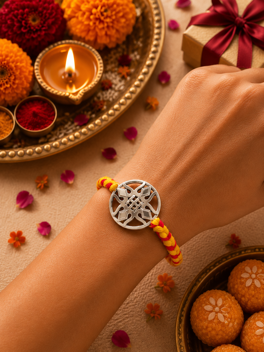 925 Sterling Silver Designer Rakhi