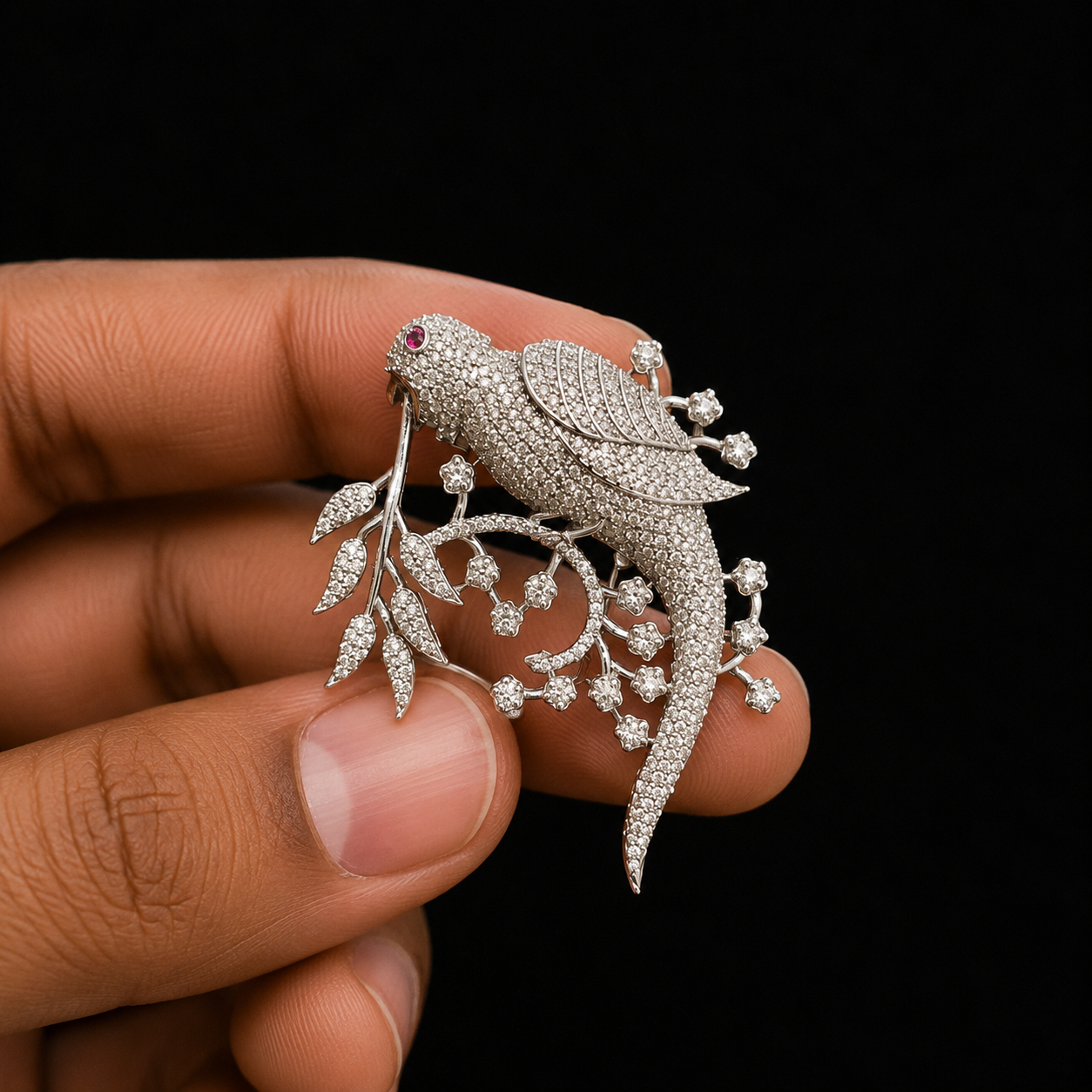 Luxury Crystal Bird Designer Brooch Pin
