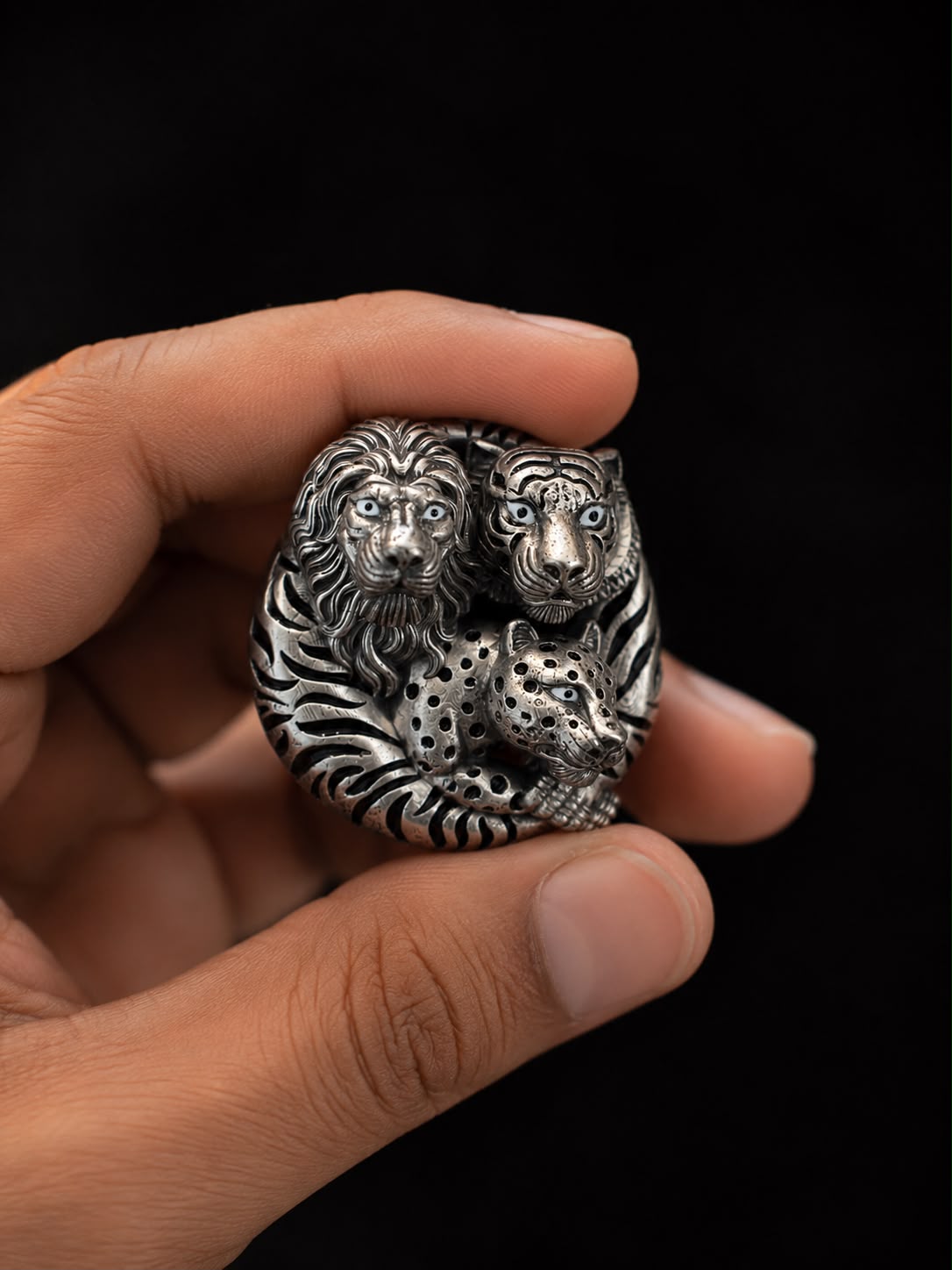 Royal Wildlife Trio Antique Silver Finish Brooch