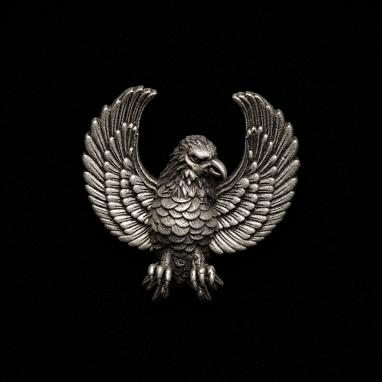 Majestic Eagle Designer Brooch Pin – Silver Finish