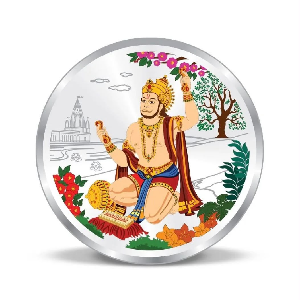 999 Pure Silver Hanuman Coin 20 gm