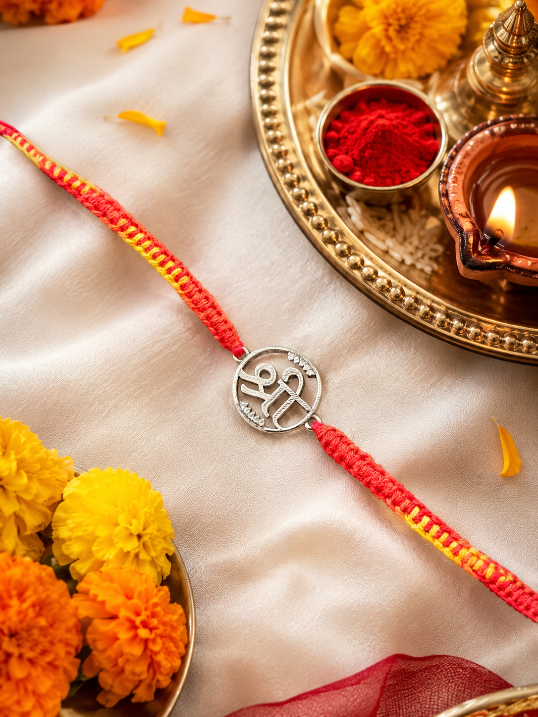 925 Sterling Silver Om Rakhi