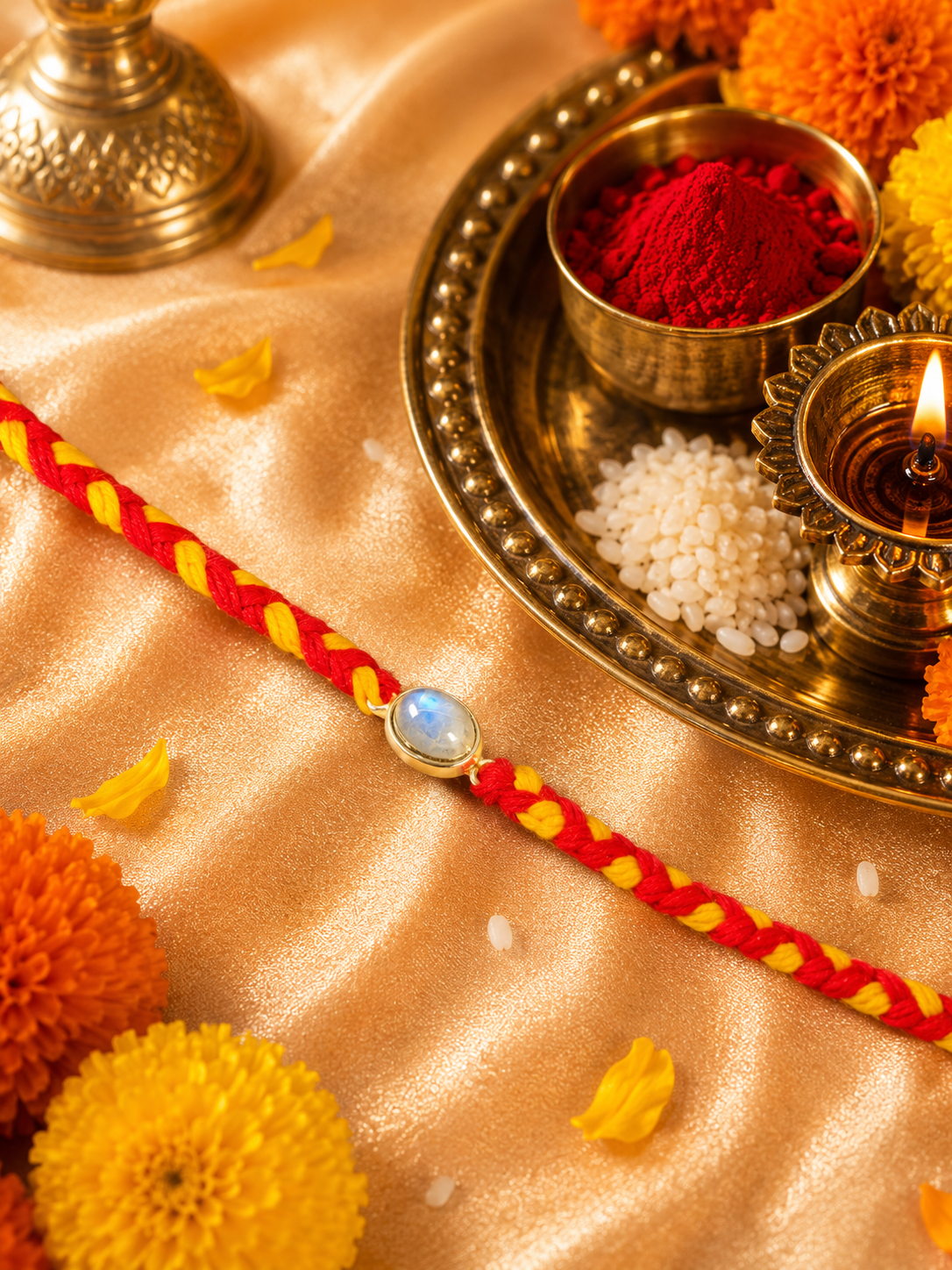 stone silver rakhi