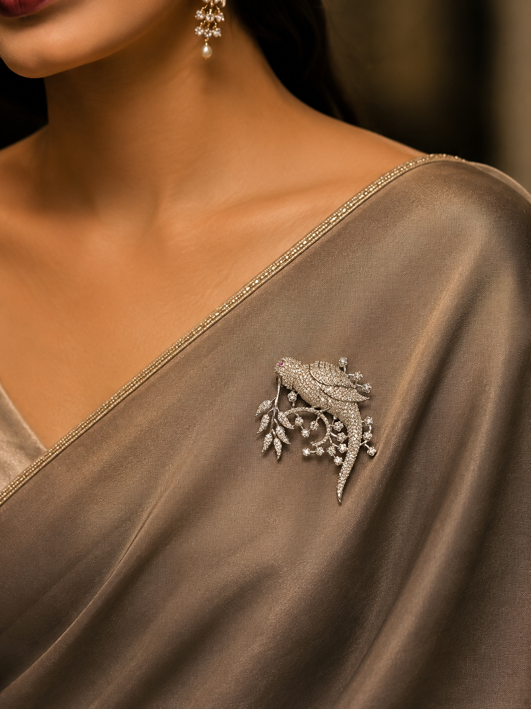 Luxury Crystal Bird Designer Brooch Pin