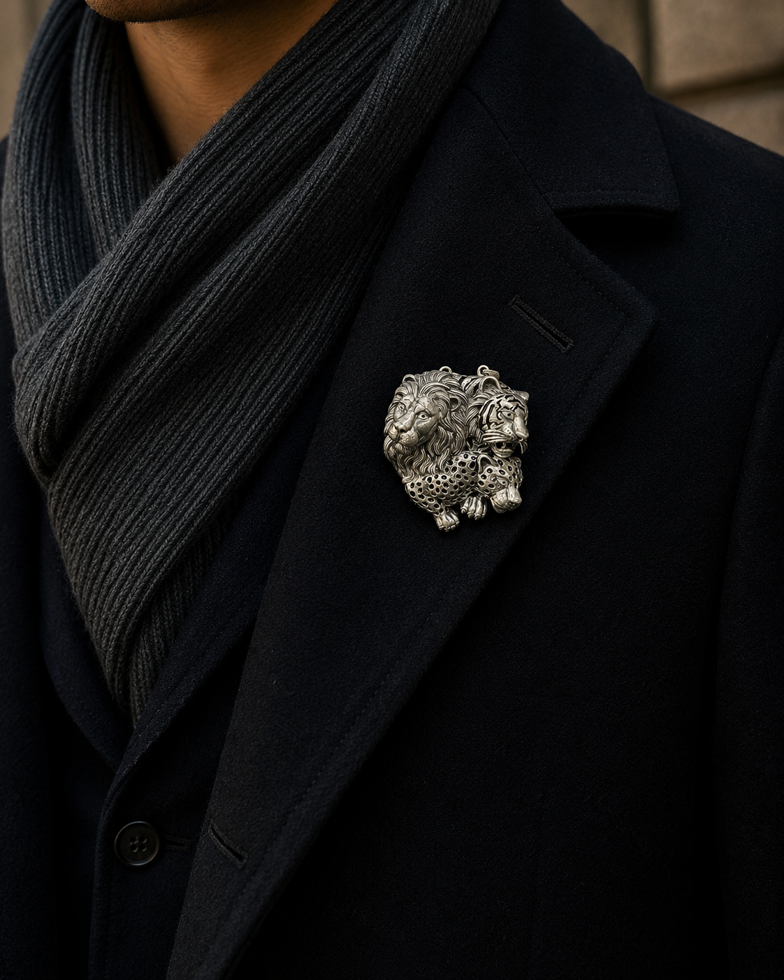 Trinity of Power Silver Brooch