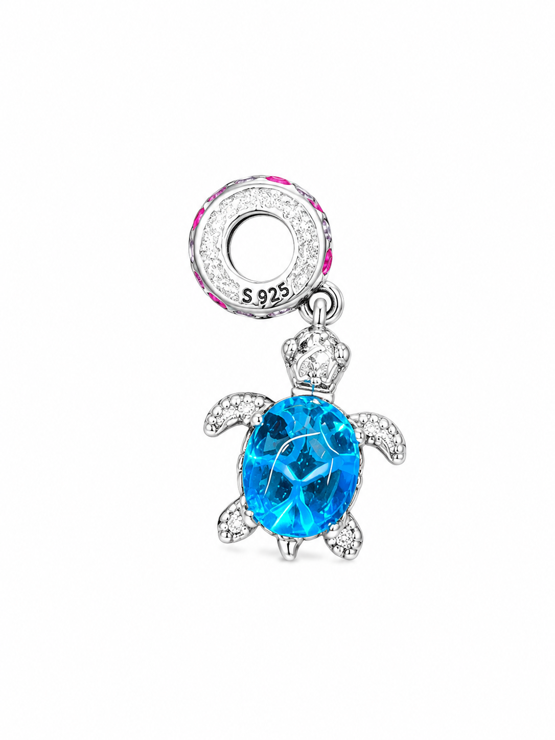 925 Sterling Silver Charm Bracelet with Turtle