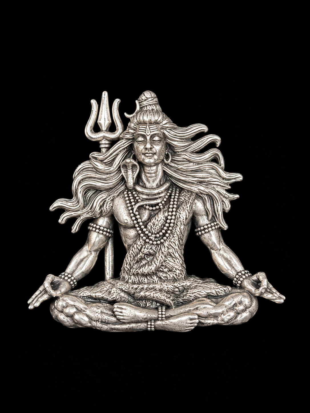 Silver Lord Shiva brooch