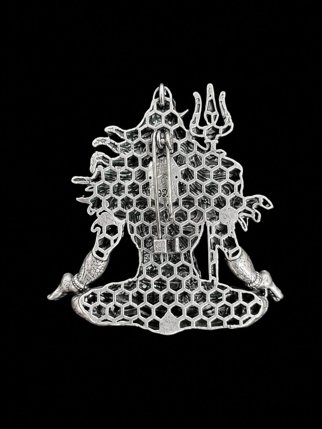 Silver Lord Shiva brooch