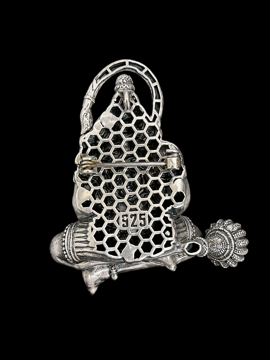 Silver Hanuman Brooch – Designer Lapel Pin