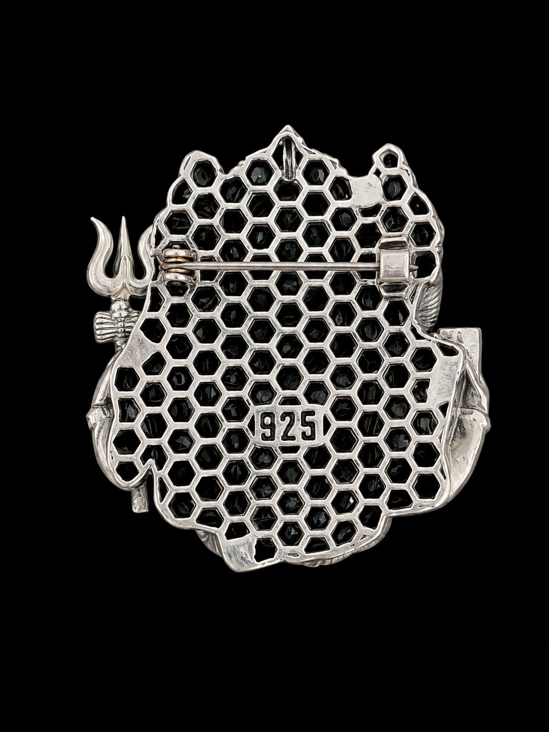 Silver Brahma Vishnu Mahesh Brooch