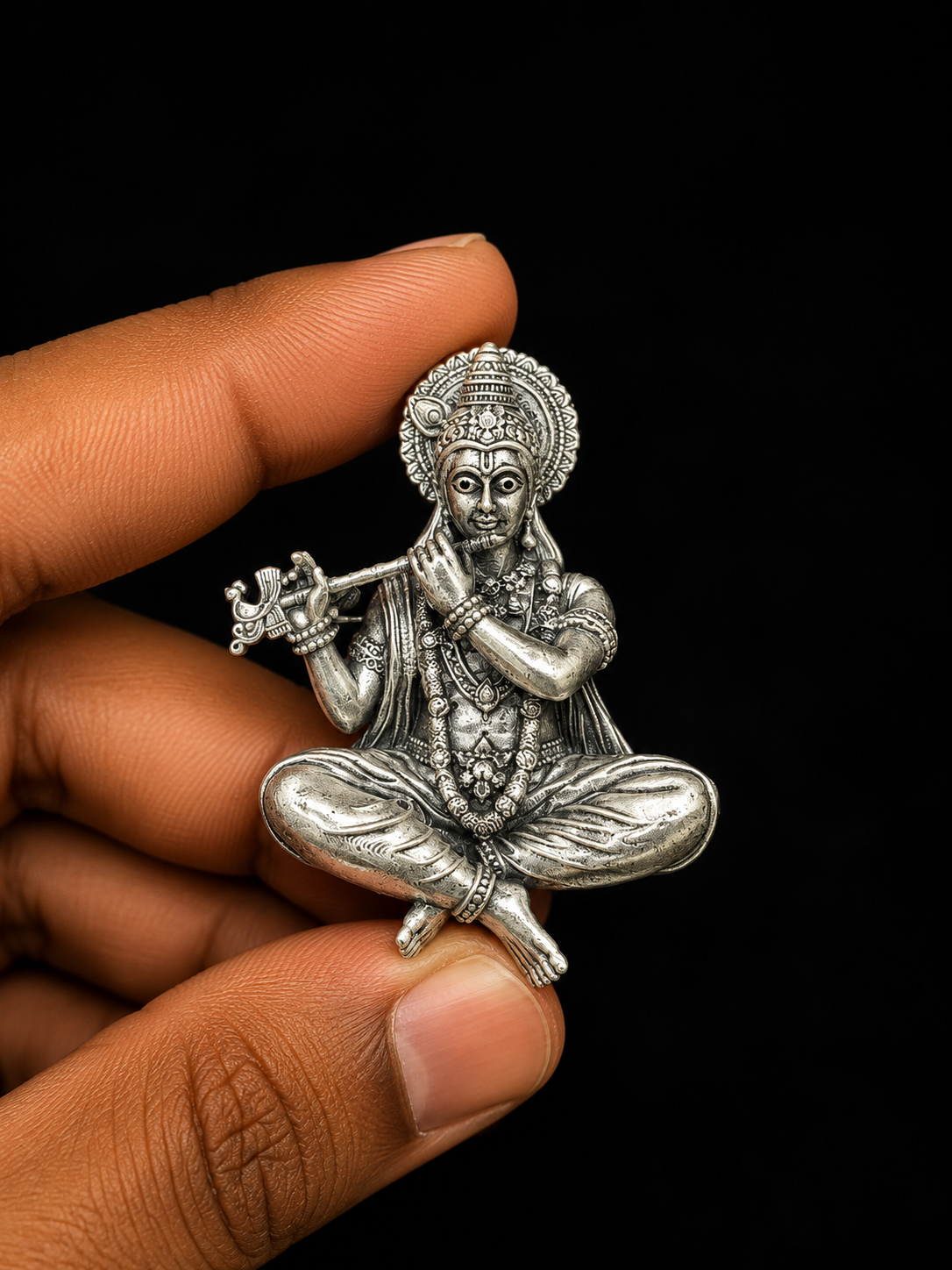 Krishna Flute Statement Brooch