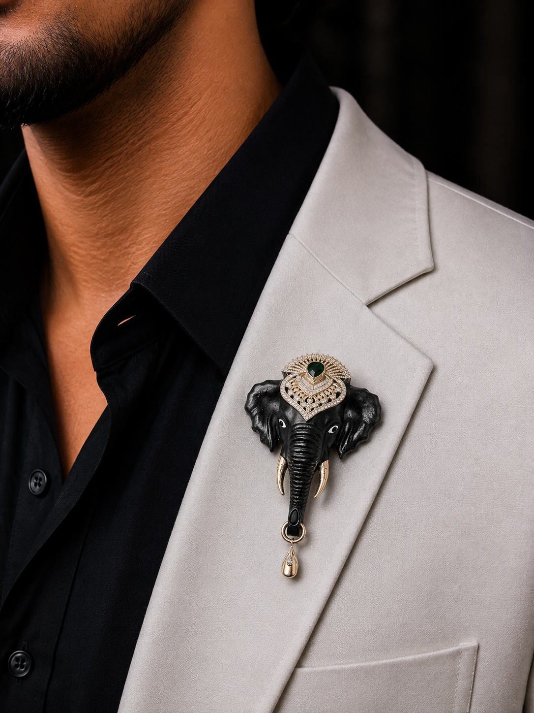 Elephant Maharaja Statement Brooch